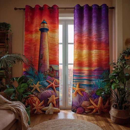 Sunset Lighthouse Quilted Curtains NCU0HH1776