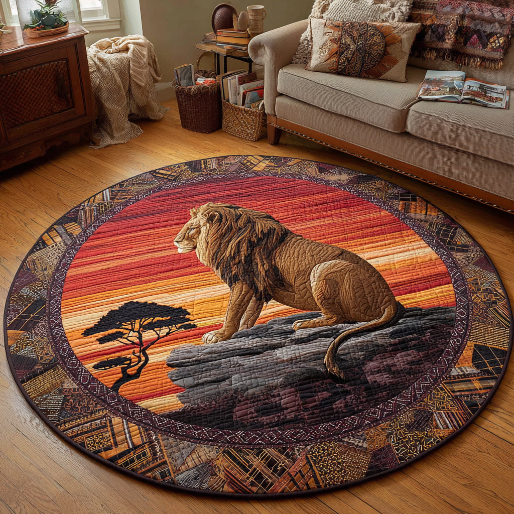 Sunset Lion Quilted Round Mat NCU0HH578