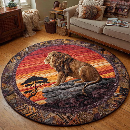 Sunset Lion Quilted Round Mat NCU0HH578