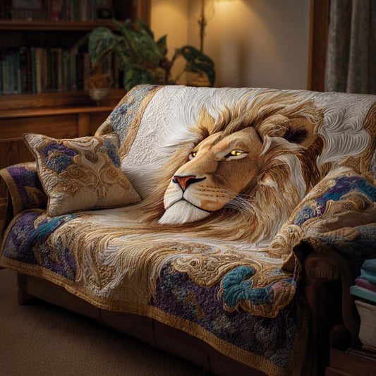 Sunset Lion Quilted Sofa Cover NCU0NT11411