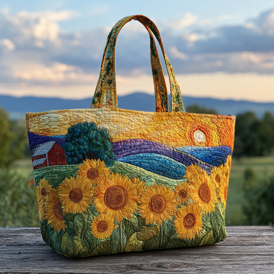 Sunset Meadow Quilted Tote Bag NCU0VL2822