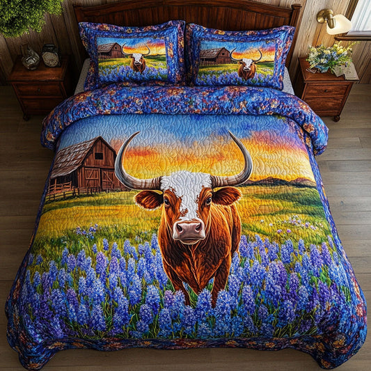 Sunset Meadows 3-Piece Quilted Bedding Set NCU0NT5874