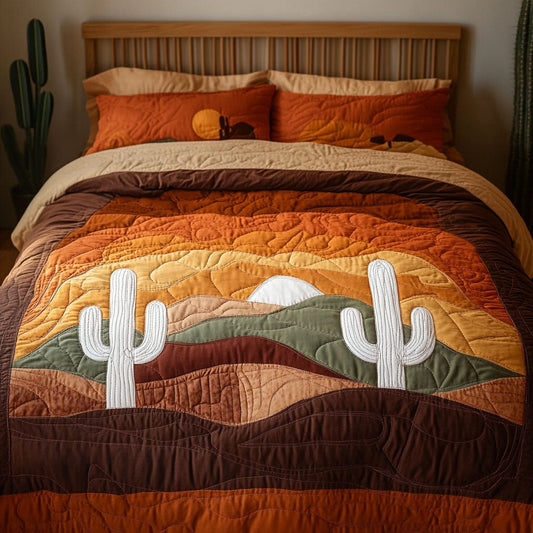 Sunset Mirage 3-Piece Quilted Bedding Set NCU0NT4173