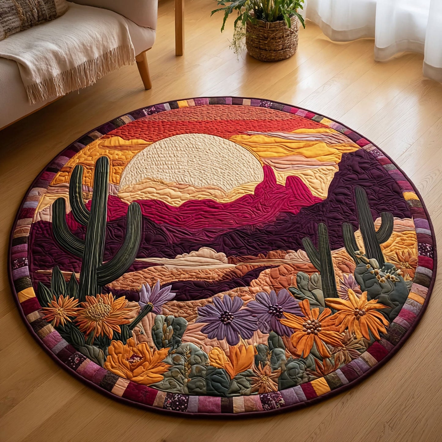 Sunset Mirage Quilted Round Mat NCU0TV003
