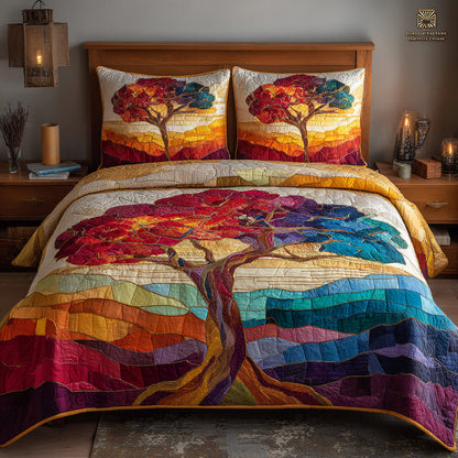 Sunset Mosaic 3-Piece Quilted Bedding Set NCU0VL3076