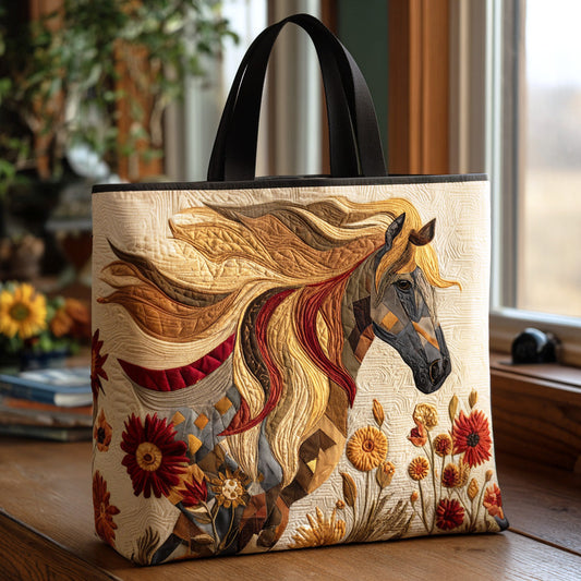 Sunset Mustang Quilted Tote Bag NCU0DV7049