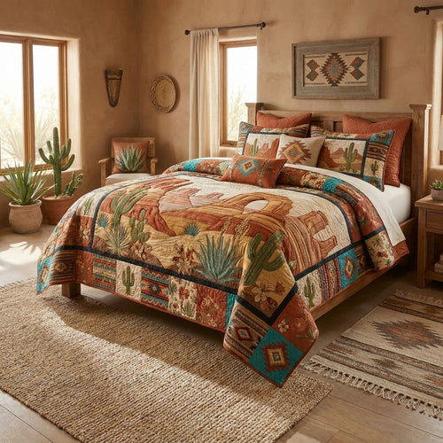 Sunset Over the Mesa 3-Piece Quilted Bedding Set NCU0PT11767