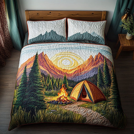 Sunset Over the Peaks 3-Piece Quilted Bedding Set NCU0PT4571