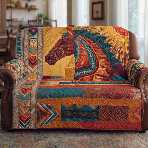 Sunset Painted Horse Quilted Sofa Cover NCU0XD1821