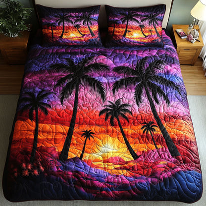Sunset Palms 3-Piece Quilted Bedding Set NCU0NT6900