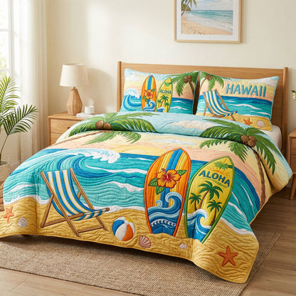 Sunset Paradise 3-Piece Quilted Bedding Set NCU0NT12648