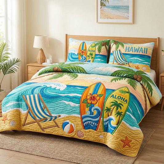 Sunset Paradise 3-Piece Quilted Bedding Set NCU0NT12648