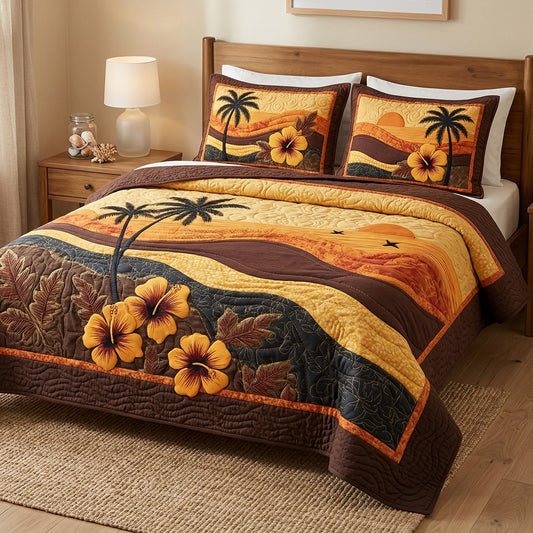 Sunset Paradise 3-Piece Quilted Bedding Set NCU0NT12718