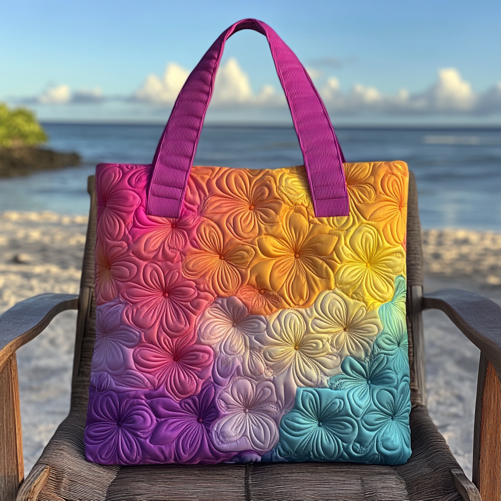 Sunset Petals Quilted Tote Bag NCU0VL2757
