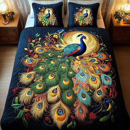 Sunset Plume Charm 3-Piece Quilted Bedding Set NCU0NT2375