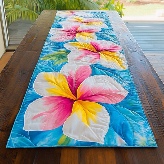 Sunset Plumeria Quilted Table Runner NCU0DK5983