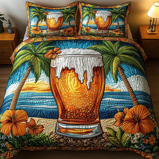 Sunset Pour 3-Piece Quilted Bedding Set NCU0VL1975
