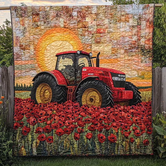 Sunset Red Tractor Quilted Blanket NCU0XD360