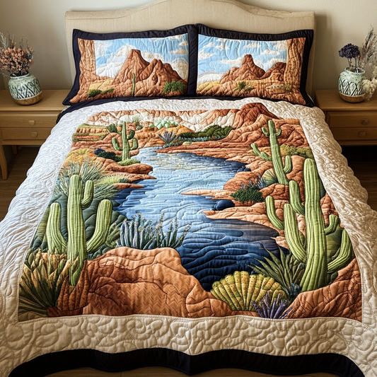 Sunset Ridge 3-Piece Quilted Bedding Set NCU0VH2047