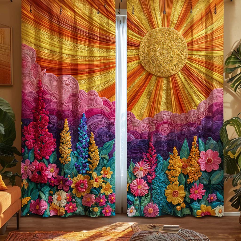 Sunset Ridge Waves Quilted Curtains NCU0XD2046