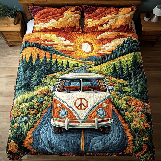 Sunset Roadtrip 3-Piece Quilted Bedding Set NCU0PT3971