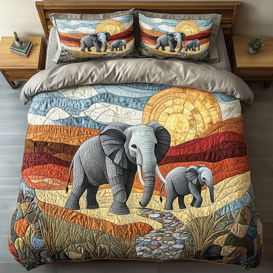 Sunset Safari 3-Piece Quilted Bedding Set NCU0VH4277