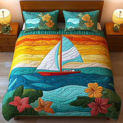Sunset Sail 3-Piece Quilted Bedding Set NCU0DK6097