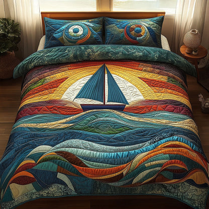 Sunset Sails 3-Piece Quilted Bedding Set NCU0PT5456