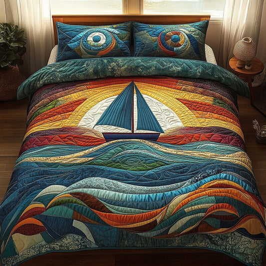 Sunset Sails 3-Piece Quilted Bedding Set NCU0PT5456
