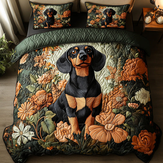 Sunset Sausage 3-Piece Quilted Bedding Set NCU0DV7292