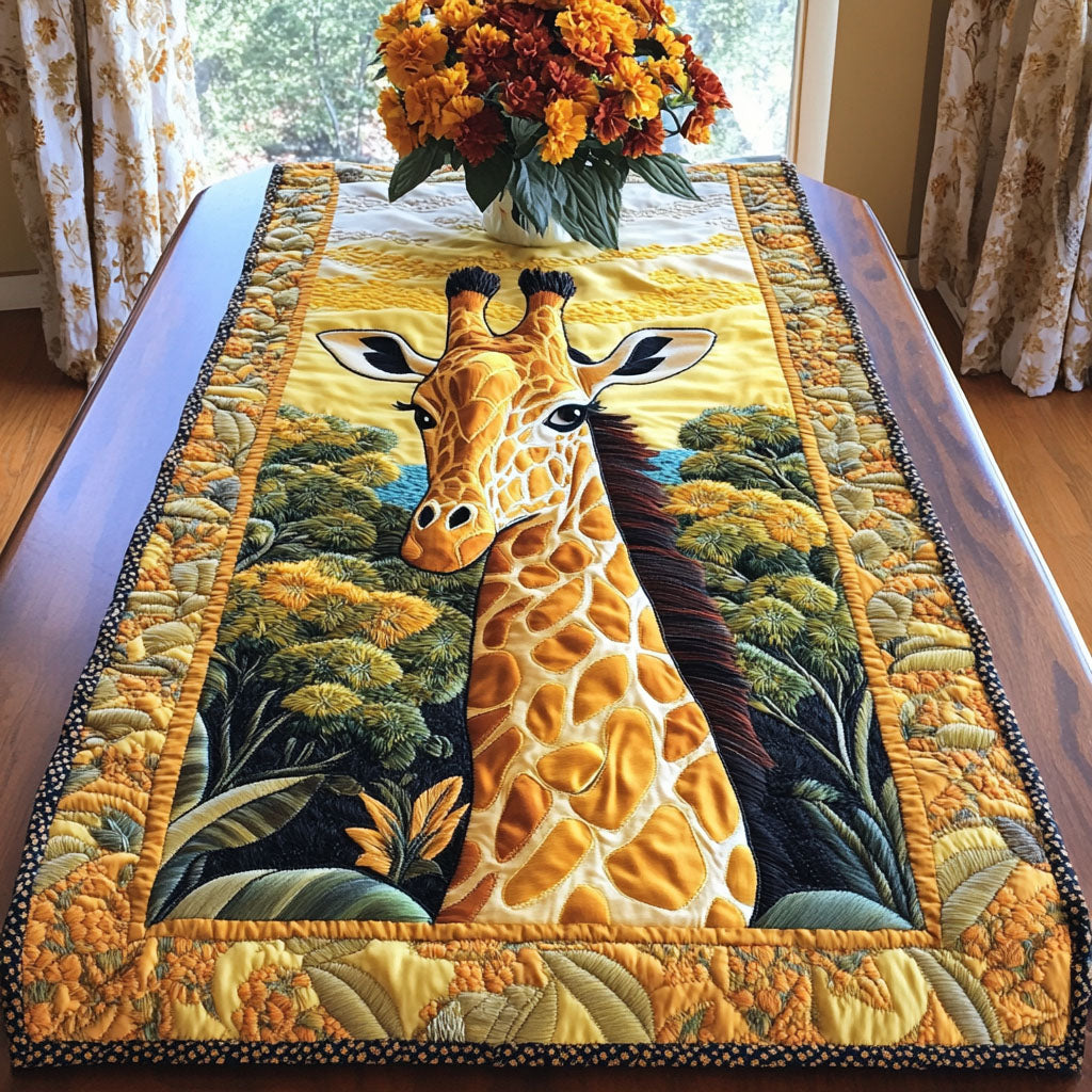 Sunset Savannah Giraffes Quilted Table Runner NCU0NT4403