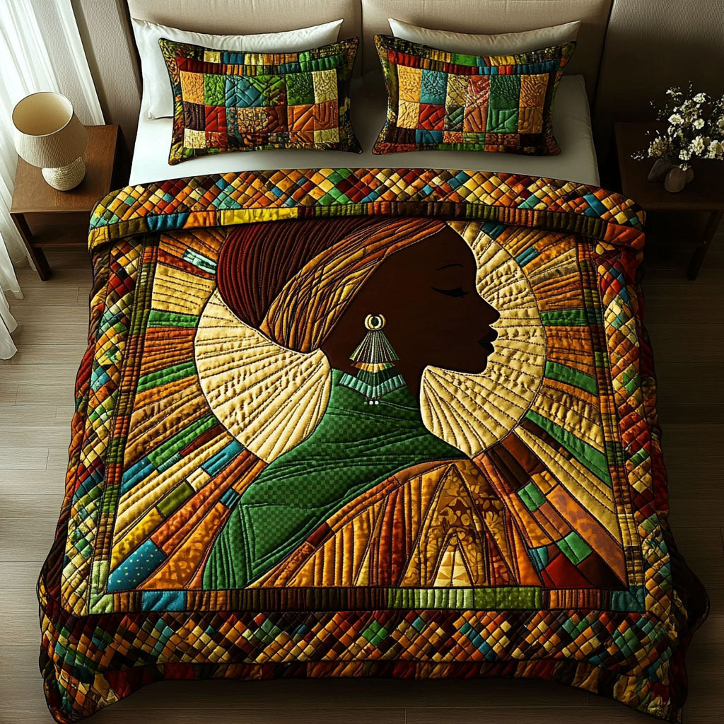 Sunset Serenity 3-Piece Quilted Bedding Set NCU0NT3393