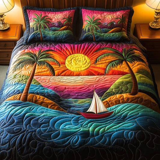 Sunset Serenity 3-Piece Quilted Bedding Set NCU0NT5562