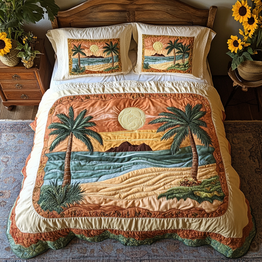 Sunset Shore 3-Piece Quilted Bedding Set NCU0VL1745
