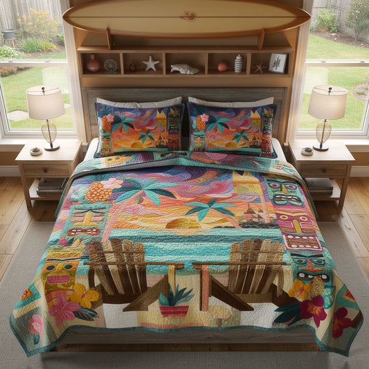 Sunset Shoreline 3-Piece Quilted Bedding Set NCU0PT11705