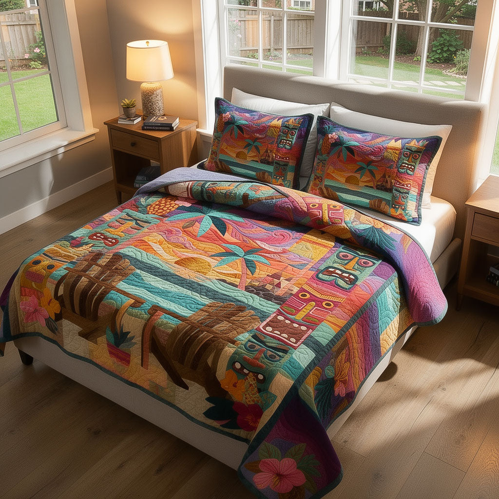 Sunset Shoreline 3-Piece Quilted Bedding Set NCU0PT11705