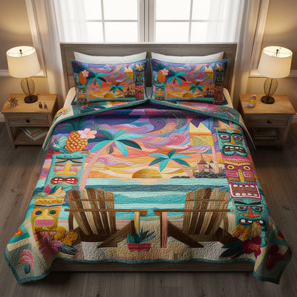Sunset Shoreline 3-Piece Quilted Bedding Set NCU0PT11705