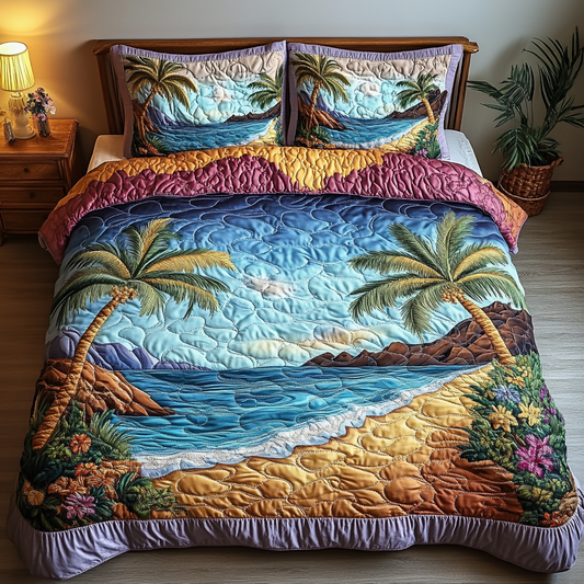 Sunset Shores 3-Piece Quilted Bedding Set NCU0DK5862