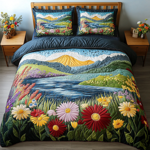 Sunset Shores 3-Piece Quilted Bedding Set NCU0DK5934