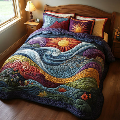 Sunset Shores 3-Piece Quilted Bedding Set NCU0PT5114