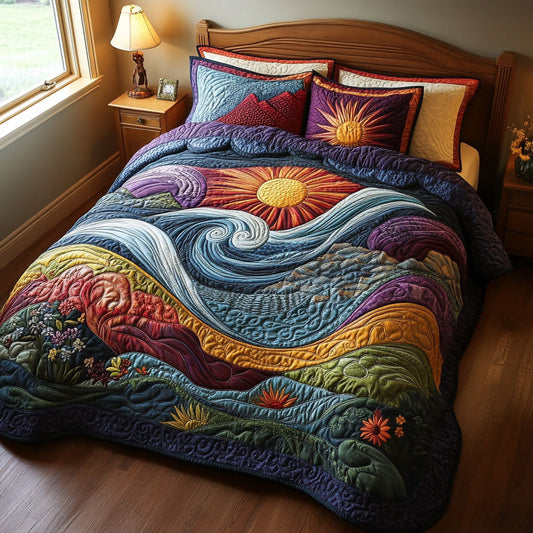 Sunset Shores 3-Piece Quilted Bedding Set NCU0PT5114