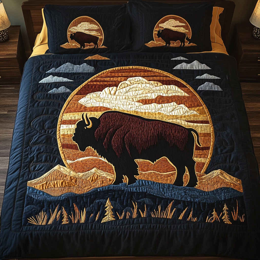 Sunset Silhouette 3-Piece Quilted Bedding Set NCU0NT4420