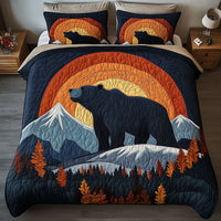 Sunset Silhouette Bear 3-Piece Quilted Bedding Set NCU0NT3063