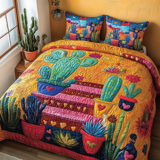 Sunset Steps 3-Piece Quilted Bedding Set NCU0VL2628