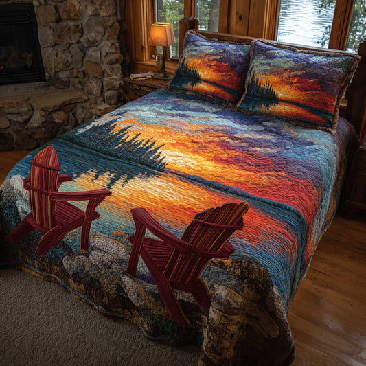Sunset Stillness 3-Piece Quilted Bedding Set NCU0VL3630