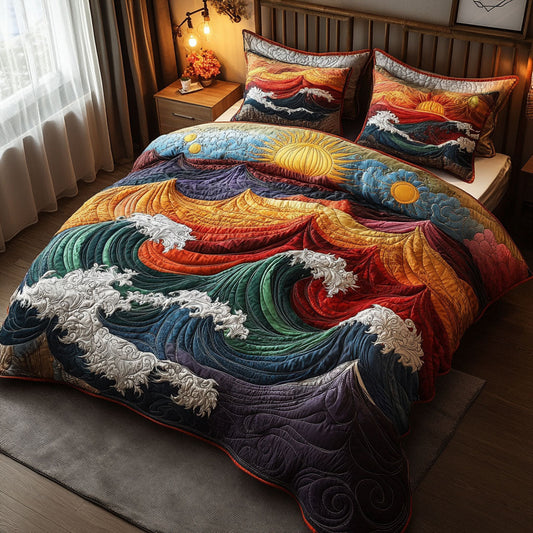 Sunset Swells 3-Piece Quilted Bedding Set NCU0PT5115