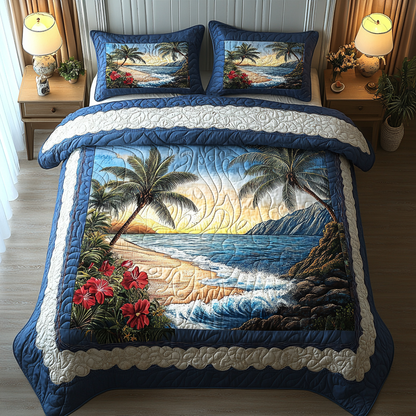 Sunset Tide 3-Piece Quilted Bedding Set NCU0DV4327