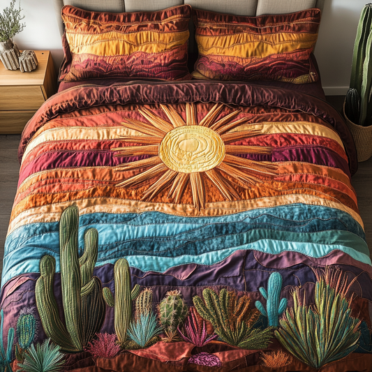 Sunset Trails 3-Piece Quilted Bedding Set NCU0VH3720