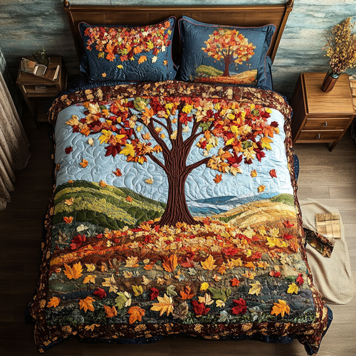 Sunset Trees 3-Piece Quilted Bedding Set NCU0DK9405