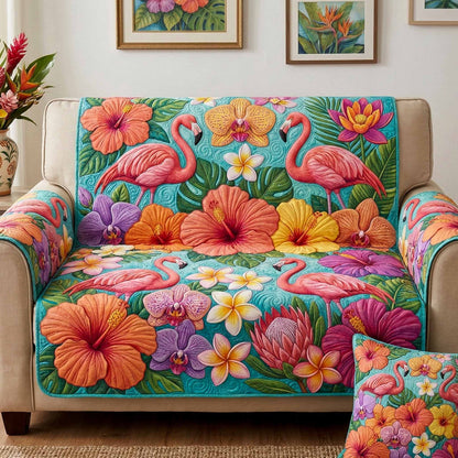 Sunset Tropic Quilted Sofa Cover NCU0XD2608